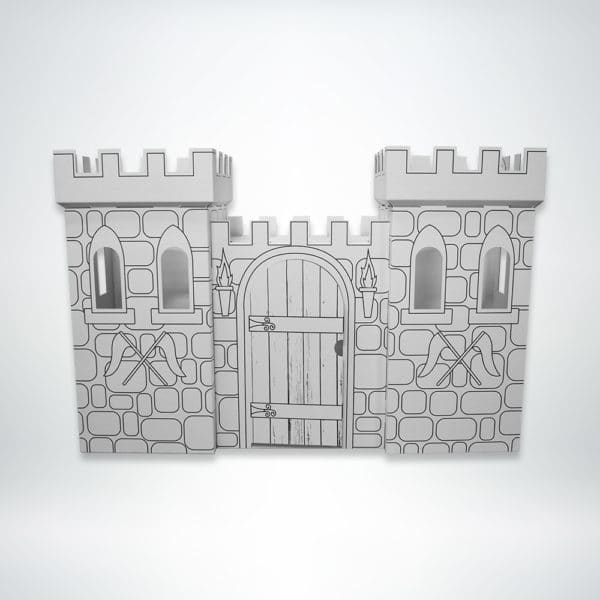 FunDeco Castle Playhouse black and white front