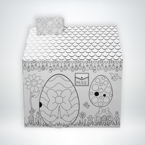 FunDeco Playhouse Easter Egg Cottage black and white