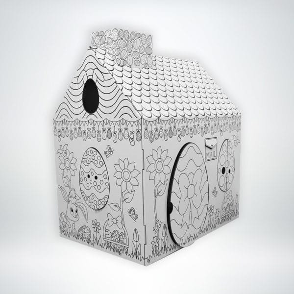 FunDeco Playhouse Easter Egg Cottage black and white